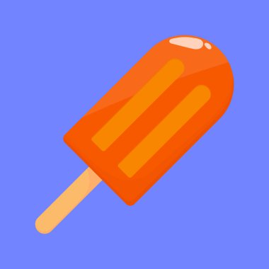 Turuncu Buz Pop vektör ikonu. Dondurma ikonu vektörü. portakal aromalı dondurma.