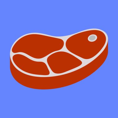 Çiğ et vektör simgesi. Çiğ et vektör illüstrasyonu. Kırmızı et kasabı kesti.