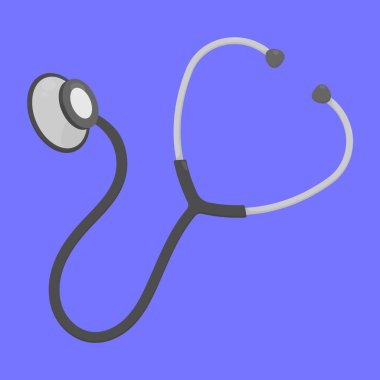 Stetoskop ikon vektörü. Doktor Stetoskop Çizim Vektörü. tıbbi öge simgesi