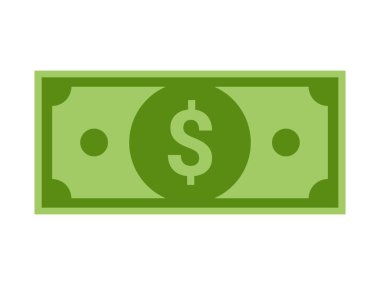 Dolar Para Vektörü İllüstrasyonu. Dolar Bill parayı not eder. Amerikan Doları