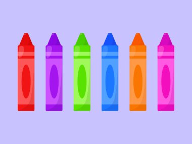 Balmumu boya ikonu vektörü. Boya kalemleri kalem vektörü renginde. Okul sanat tedarik vektörü