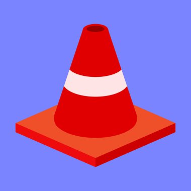 Trafik bariyeri ikon vektörü. Trafik konisi vektör simgesi. Yol Bariyeri konisi resimleme
