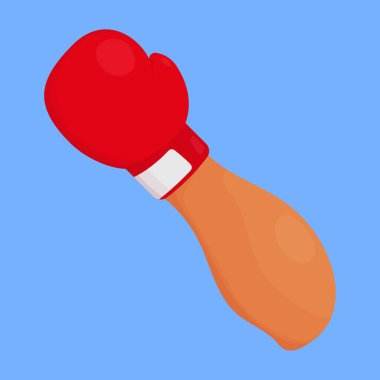 Kırmızı boks eldiveni ikon vektörü. Avcı elinde boks eldiveni. Boks eldivenli dövüşçü kolu