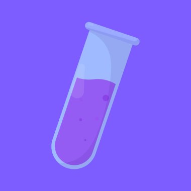 Test Tüpü Vektör Simgesi. Laboratuvar test tüpü ikonu temizliği. Kimya laboratuarı aygıtı ikon vektörü