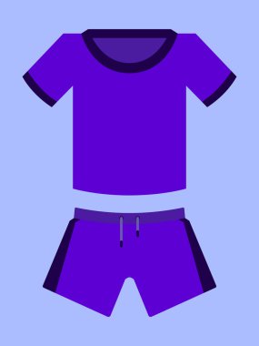 Tişörtler ve şortlar vektör giyer. Yaz kıyafetleri resimleme