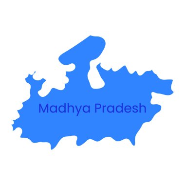 Madhya Pradesh Devlet Harita Vektör Simgesi. Hindistan Madhya Pradesh Eyaleti ikonu. Madhya Pradesh Haritası