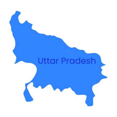 Uttar Pradesh State Map Vector Icon. India Uttar Pradesh Province State icon. Uttar Pradesh Map