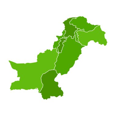 Coğrafya Pakistan harita vektör simgesi. Pakistan haritası. Pakistan Düz Haritası