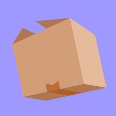 Cardboard Box Vector Illustration. Cardboard Box Package Vector. Carton delivery packaging clipart