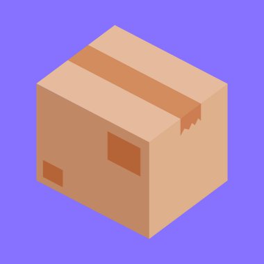 Karton Kutu Vektör İllüstrasyonu. Karton Kutu Paket Vektörü. Karton teslimat paketi