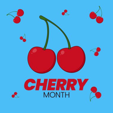 Kiraz Ayı Vektör Simgesi Ulusal Kiraz Ayı İllüstrasyonu