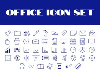 Satır Ofisi Simgeleri Vektör Ofisi Resim Simgeleri ayarlandı. ofis simgeleri belirlenmiş vektör