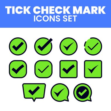 İşaretleme Simgelerini Ayarla Vektör İşaretleme İllüstrasyonunu Onayla Satır Tıklama Denetimi Simgelerini Ayarla