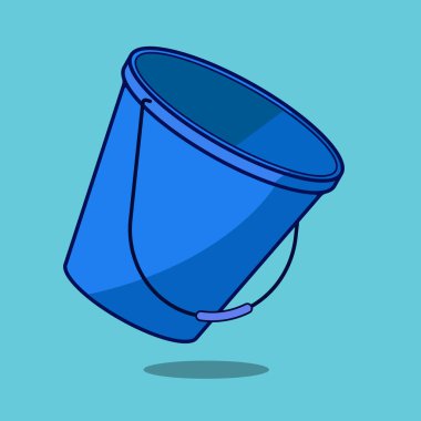 Banyo Suyu Kovası İllüstrasyon Vektör Simgesi