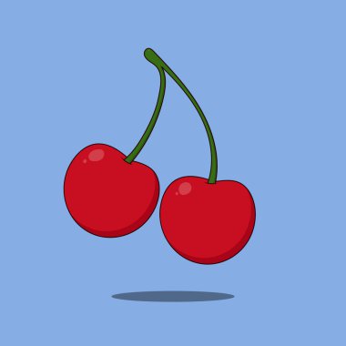 Taze Kiraz Vektörü İllüstrasyon Simgesi