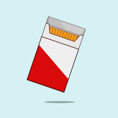 Düz Sigara Kutusu Vektör İllüstrasyon Simgesi Sigara Kutusu Vektörü