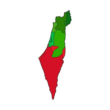 Filistin Ülke İllüstrasyon Simgesi Filistin Haritasının Detayları