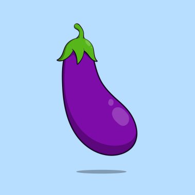 Taze Patlıcan Sebze İllüstrasyon Vektörü Simgesi