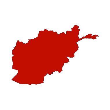 Afganistan 'ın Düz Haritası Resim Vektörü Simgesi Afganistan haritası