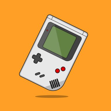 Gameboy vektör sanatı. Retro video oyun konsolu simgesi. Düz biçimli vektör illüstrasyonu.