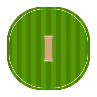 Düz Kriket Sahası Vektör İllüstrasyon Üst Görünüm Çekirge Yer Simgesi