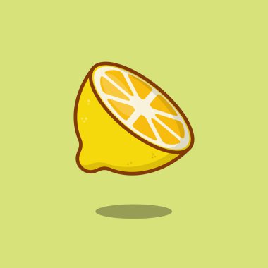 Yarı Limonlu Sebze İkonu Vektörü. Yarı limon vektörü. limon sebzesi
