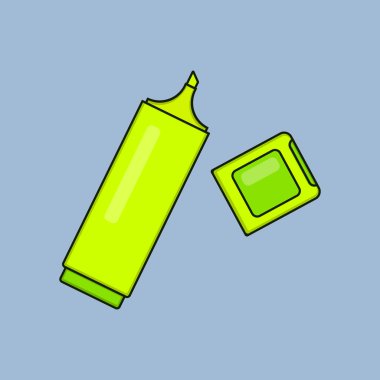 Düz Sarı Renkli Kalemler Önemli İşaretleme Simgesi Vektör Çizim Okulu Kırtasiyesi