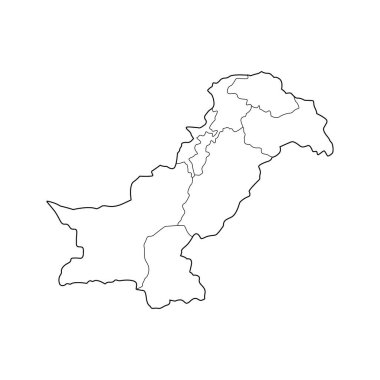 Geography Pakistan Map icon vector. Line Pakistani map icon. Pakistan Asia illustration clipart