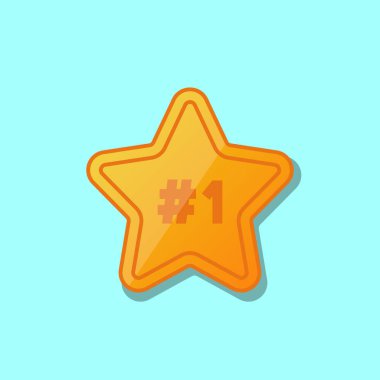 Altın yıldız vektör çizimi. Birinci konum yıldız simgesi