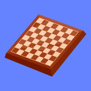 Satranç tahtası vektör simgesi. Tahta satranç tahtası çizimi. Satranç tahtası oyun simgesi