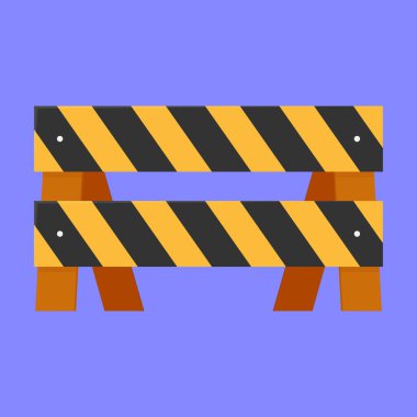 Yol bariyeri ikon vektörü. Barikat illüstrasyonu. yol inşa bariyeri