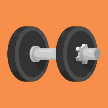 GYM Dumbbell ikon vektörü. fitness spor aletleri çizimi