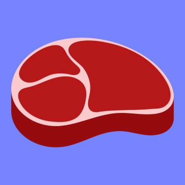 Et simgesi vektörü. Biftek illüstrasyonu. et vektörü illüstrasyonu.