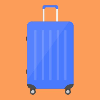 Seyahat çantası vektör simgesi. Seyahat valizi ikon illüstrasyonu. tatil bagaj simgesi