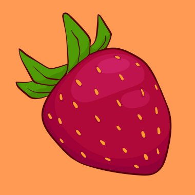 Çilekli Meyve İllüstrasyonu. El çizimi çilek meyvesi çizimi soyut kavram sanatı