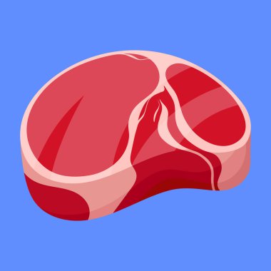 Çiğ Et Vektörü İllüstrasyonu. Çiğ Et Biftek oyunu ikonu vektörü.