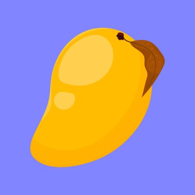 Mango Meyve İllüstrasyon Vektörü. Yaprak karikatür vektörlü mango. mango meyve simgesi