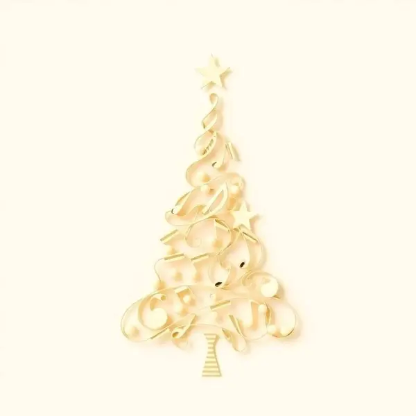 Beyaz üzerine altın konfetiden yapılmış altın noel ağacı. Noel dekorasyonu konsepti.