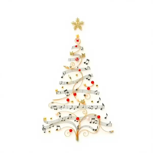 Müzik notalarıyla Noel ağacı