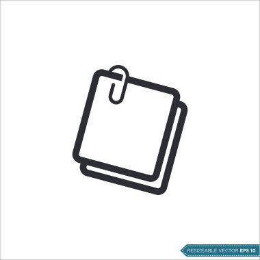 Not Kağıt Kırtasiyesi Eğitim Simgesi Vektör Şablonu Çizim Tasarımı