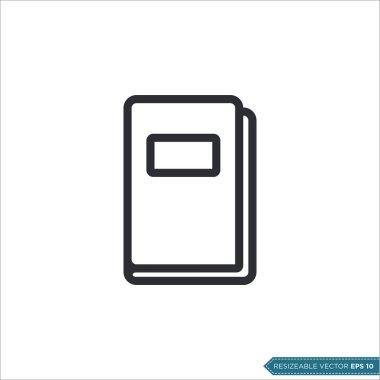 Kitap Kırtasiyesi Eğitim Simgesi Vektör Şablonu Çizim Tasarımı