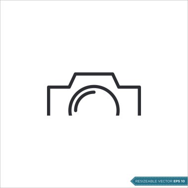 Kamera Moda Simgesi Vektör Şablonu Çizim Tasarımı