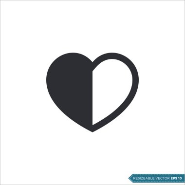 Kalp Simgesi Vektör Şablonu İllüstrasyon Moda Tasarımı