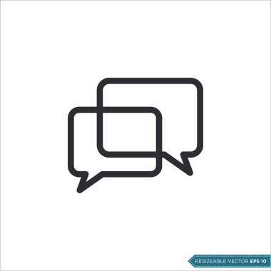 Sohbet Konuşması Baloncuk Simgesi Vektör Şablonu Çizim Tasarımı