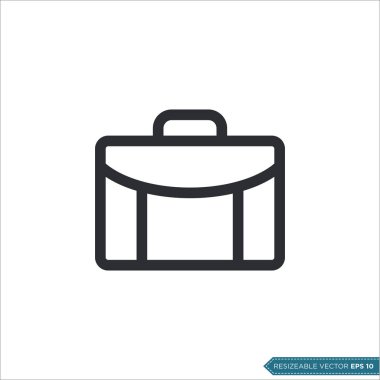 Bavul, Torba Simgesi Vektör Şablonu Çizim Tasarımı