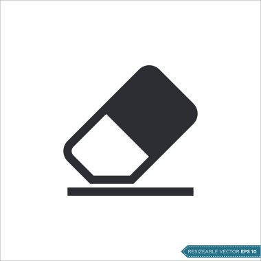 Silgi, Kırtasiye Simgesi Vektör Şablonu Çizim Tasarımı