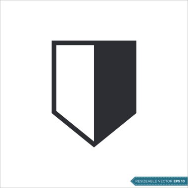 Basit Kalkan Simgesi Logo Çizim Tasarımı