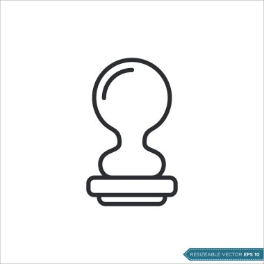 Stamper - Kırtasiye Simgesi Vektör Şablonu Çizim Tasarımı