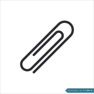 Kağıt Ataç - Sabit Simge Vektör Şablonu İllüstrasyon Tasarımı