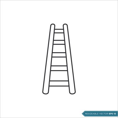 Basit Merdiven Simgesi Vektör Şablonu Çizim Tasarımı
